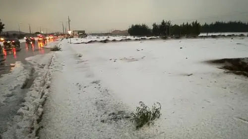 #Fotos: Granizada provocó cierre de la autopista Puebla-Orizaba