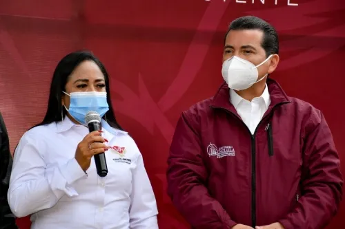 Lupita Daniel y Alberto Arriaga encabezan el arranque de obra de la Calle Tlaxcala