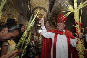 Celebra Arzobispo misa de Domingo de Ramos en Catedral