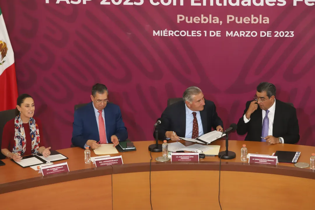 Sergio Salomón, Adán Augusto, Claudia Sheinbaum