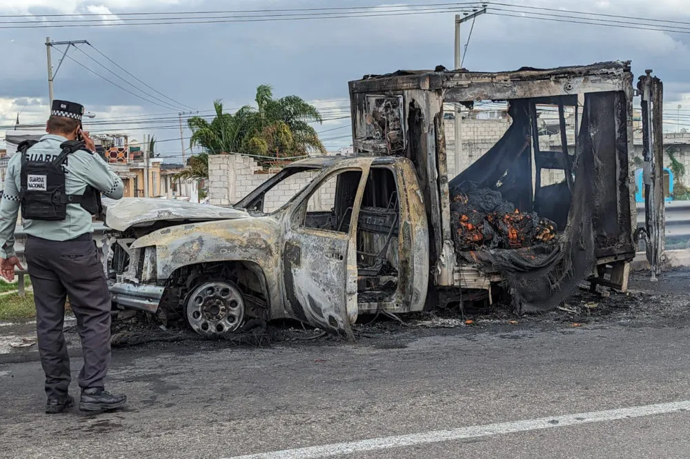Camioneta se incendia