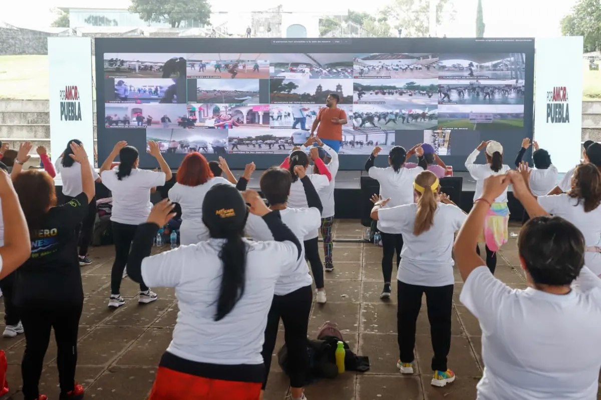 Por una vida saludable, Gobierno de Puebla organiza Primer Gran Zumbatón Estatal 2025