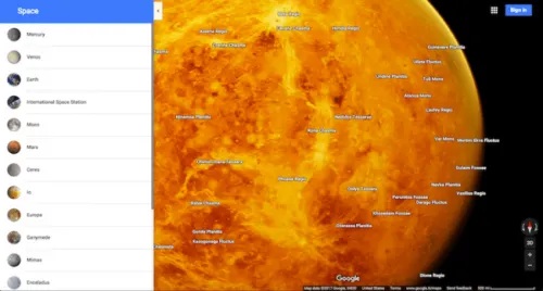 Google Maps ahora te permite explorar el Sistema Solar con detalle