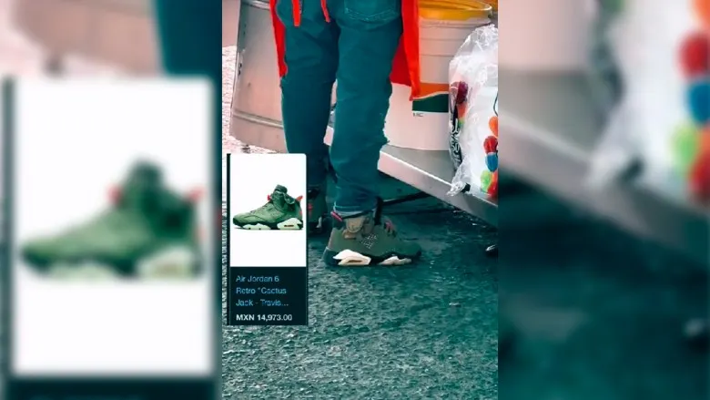 Taquero deja impactados a sus clientes al traer unos tenis de 15 mil pesos