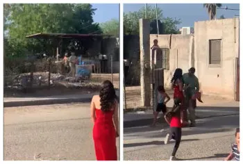 Estudiante con vestido de graduación sorprende a su padre albañil y le agradece todo su apoyo 