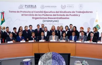 En Puebla, garantizados derechos de trabajadores al servicio del estado, refrenda Sergio Salomón