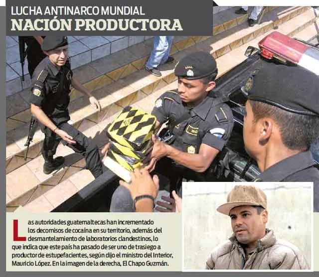 Decomisan en Guatemala droga que sería del Chapo