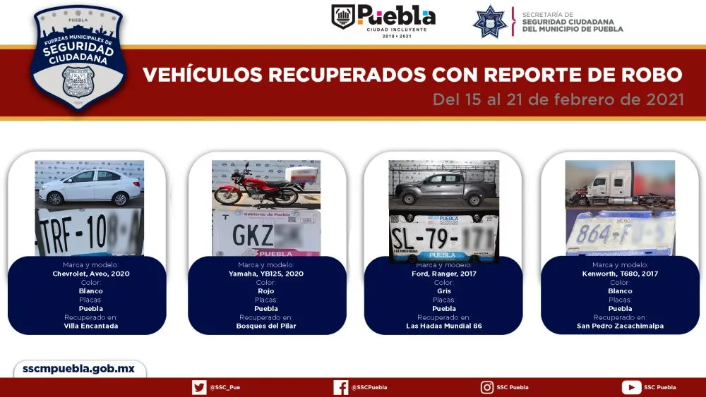 Policía municipal recuperó ocho vehículos con reporte de robo