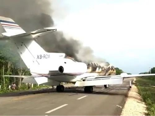 Avioneta incendiada en Quintana Roo venía de Venezuela
