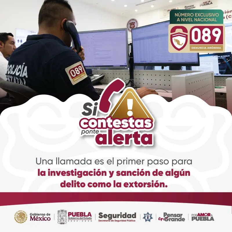 Puebla refuerza acciones contra la extorsión con coordinación interinstitucional