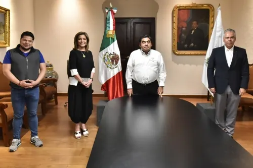 Se reúne gobernador Miguel Barbosa con dirigente del Consejo Coordinador Empresarial
