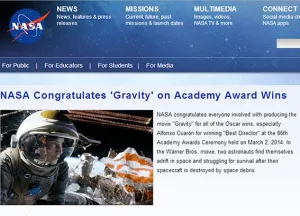 La NASA felicita a Alfonso Cuarón y a ‘Gravity’ por sus 7 premios Oscar
