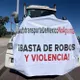 El clamor de los transportistas, durante su movilización en la autopista México-Puebla. Foto: EsImagen