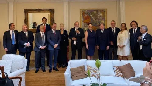 Captan a Carlos Slim, Bernardo Gómez y Carlos Hank juntos en Embajada de México en EU