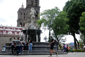 Inician este lunes trabajos de mantenimiento en la Fuente de San Miguel, en el zócalo de Puebla