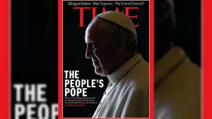 Con cuernos el Papa Francisco aparece en revista Time