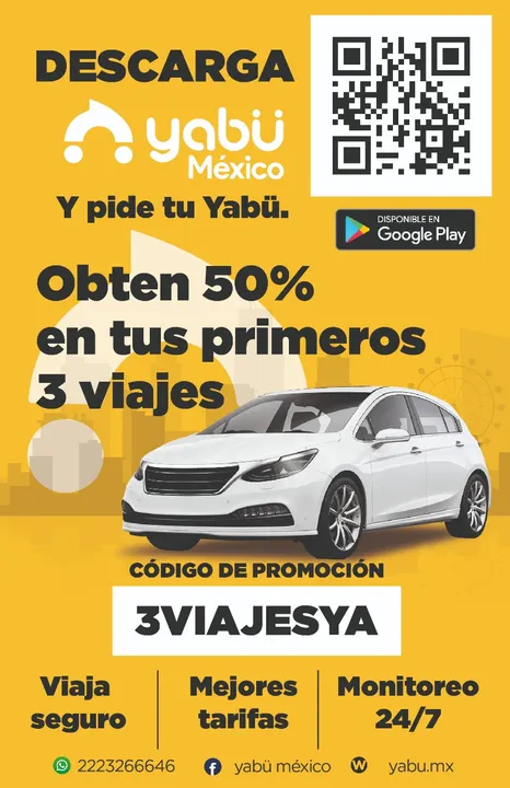 Llega Yabü a hacer competencia a Uber y Didi en Puebla Capital