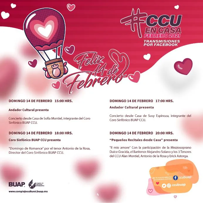CCU BUAP ofrecerá “Conciertos para enamorados” en línea