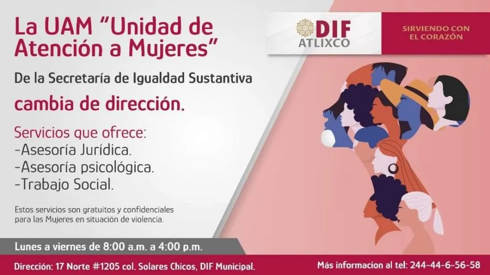La unidad de atención para las mujeres ya atiende en el DIF Atlixco