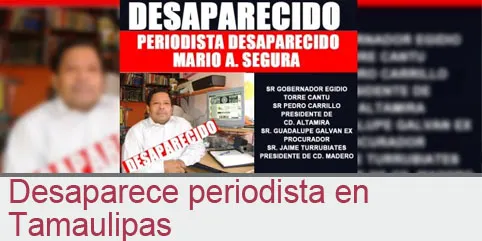 Desaparece director de periódico en Tamaulipas