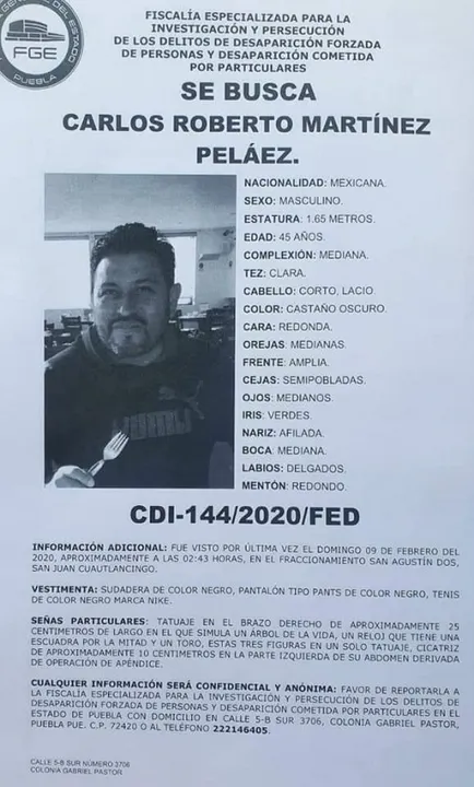 Piden apoyo para localizar a Carlos Roberto Martínez