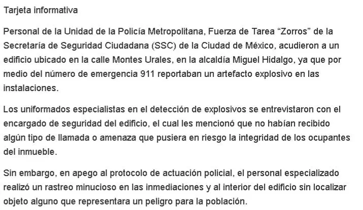 comunicado SSC CdMx