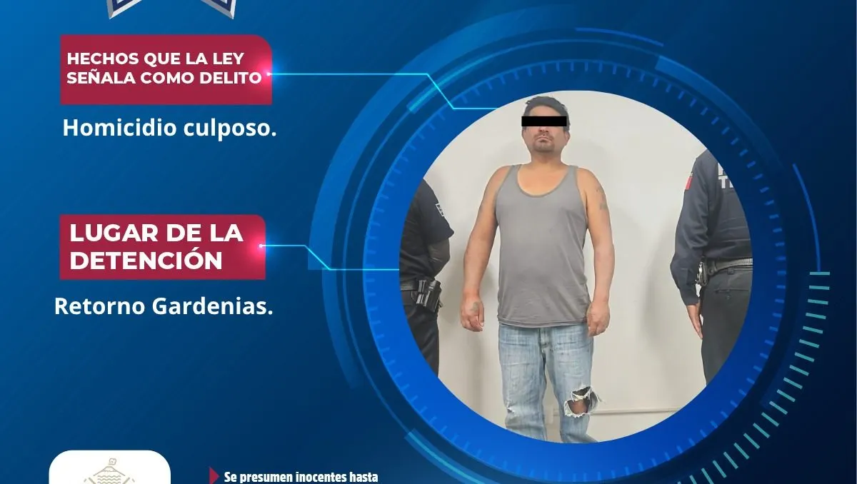 SSC de Atlixco detiene a presunto responsable de accidente vial que causó la muerte de una mujer