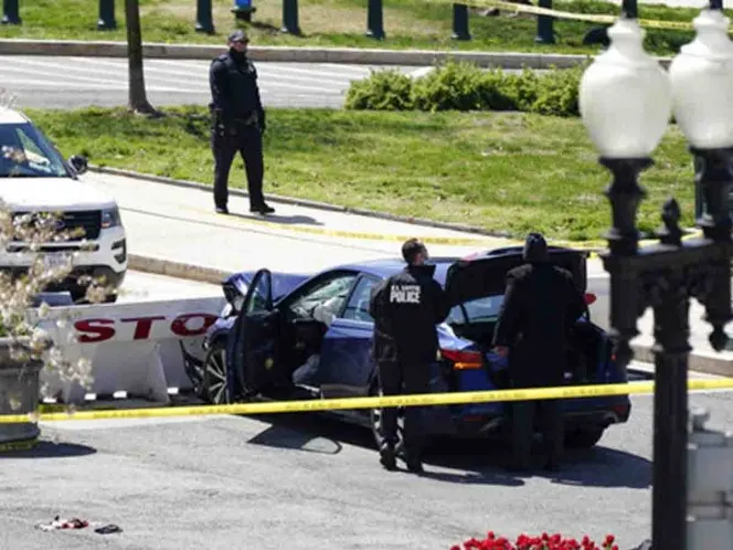 Confirman la muerte de un policía y del conductor que arremetió cerca del Capitolio de Estados Unidos