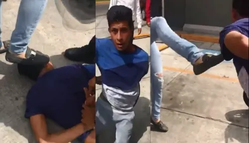 Detienen y golpean a sujeto que intentó asaltar a mujer