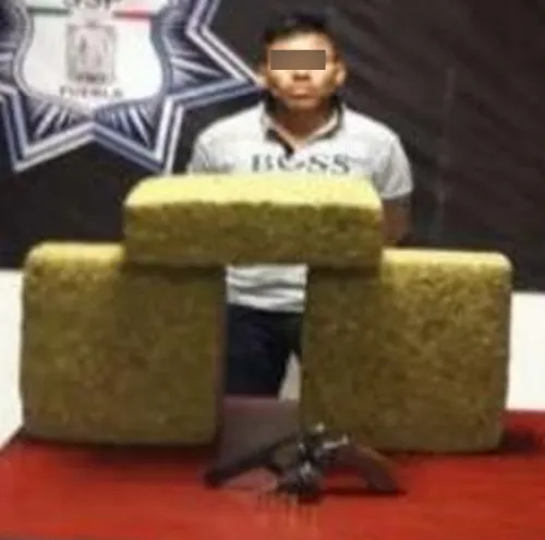 SSP aseguró a un hombre en posesión de seis kilos de marihuana y un arma de fuego