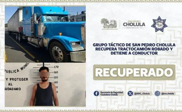 Sp Cholula Grupo Tactico Recupera Tractocamion