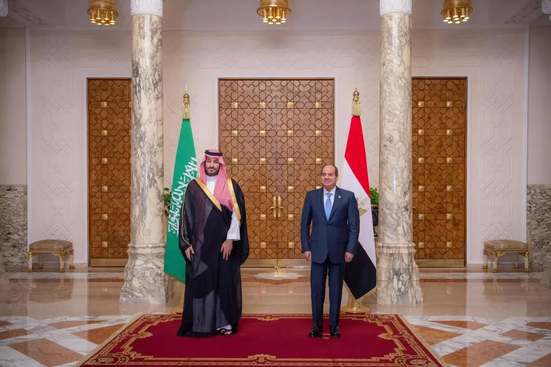 Mohammed bin Salman y Abdel Fattah el-Sisi
