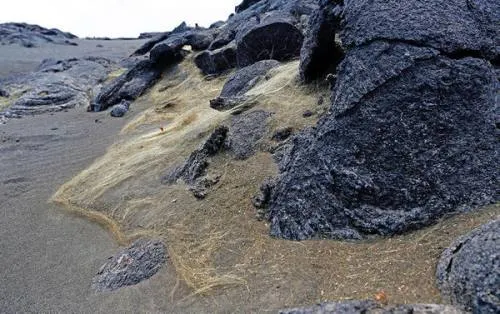 Estos cabellos dorados que expulsa el volcan Kilauea pueden ser muy peligrosos