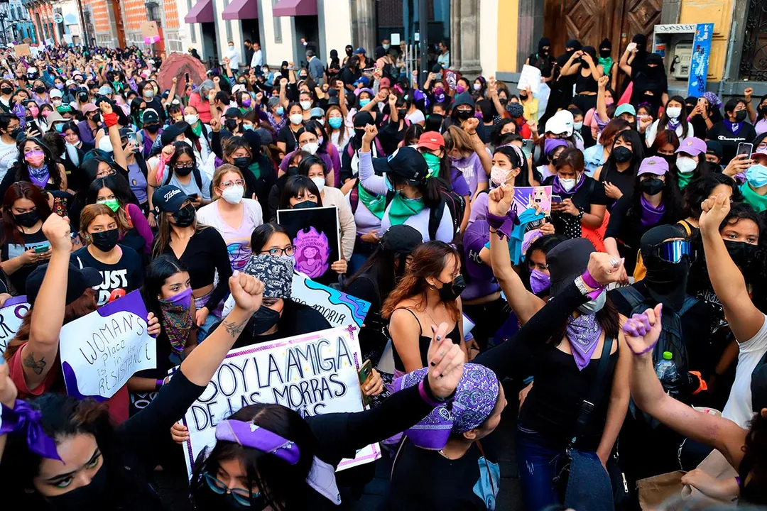 Marcha Feminista 8m 22 Puebla