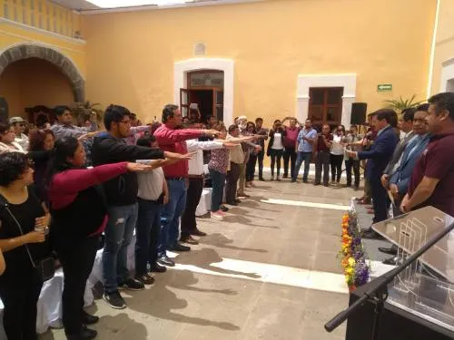 Rinden protesta Comités de Participación Ciudadana de San Pedro Cholula