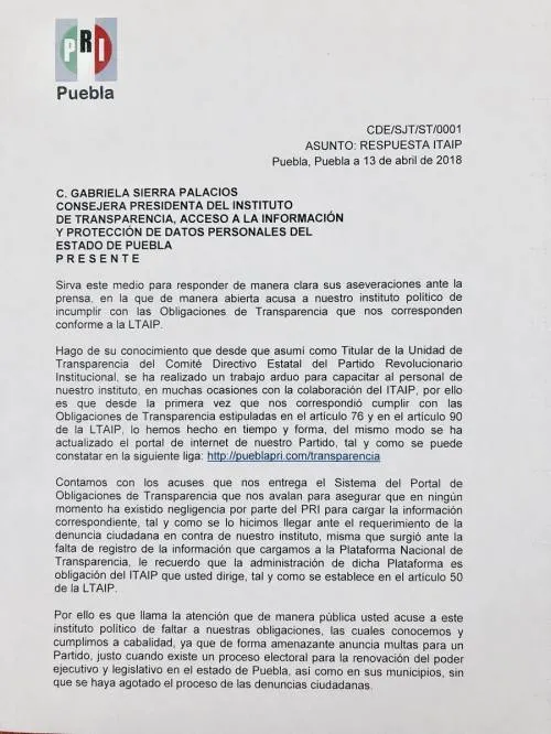 Demanda PRI a la comisionada del ITAIP asuma su responsabilidad o que renuncie al cargo