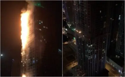 Incendio consume imponente rascacielos en Dubai [Video]