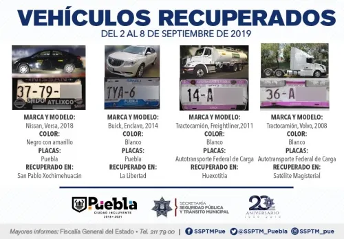 Recuperan ocho vehículos con reporte de robo