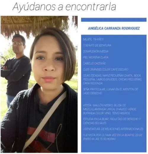 Estudiante de la BUAP se encuentra desaparecida