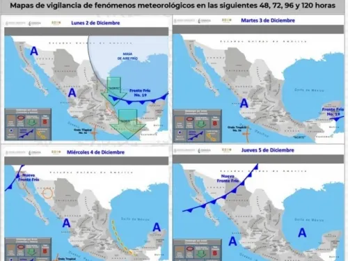 Frente frío 19 recorrerá noreste y oriente del país