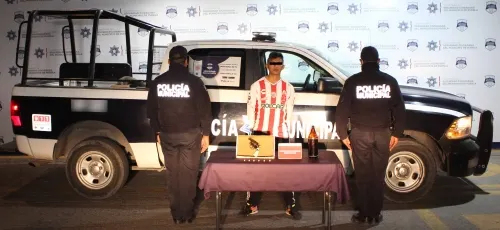 Aseguró policía municipal un arma de fuego; un hombre fue detenido