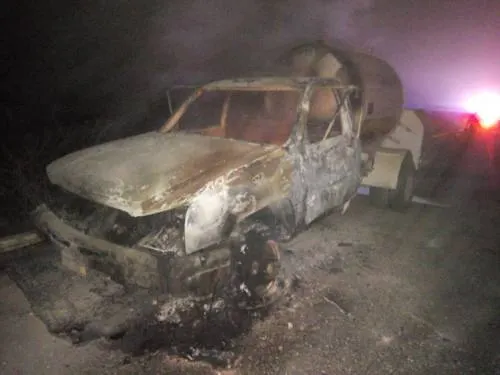 Se incendia pipa con cuatro mil litros de gas LP en Tecali