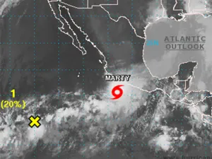 Marty vuelve a intensificarse sobre costas de Guerrero y Michoacán