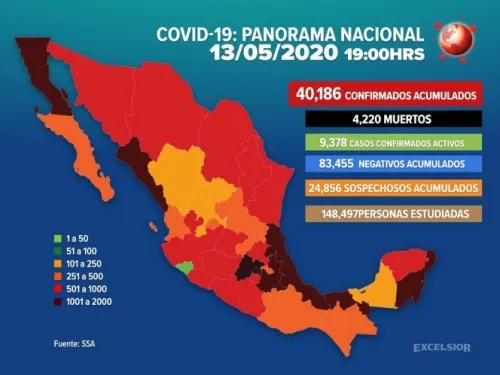 Suman 40,186 los casos positivos de Covid-19 en México