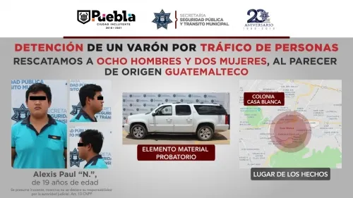 En acción coordinada, detuvieron INM y SSPTM de Puebla a hombre por tráfico de personas