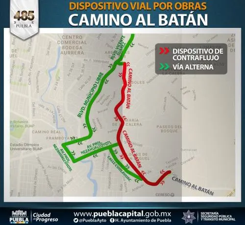 Ya conoces los cierres de circulación y vías alternas para Puebla capital