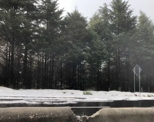 Así luce la México-Toluca tras intensa granizada; reportan accidentes