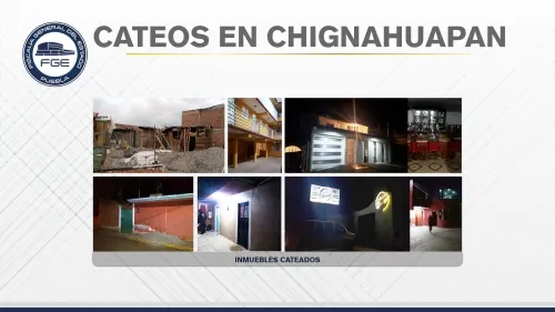 Fiscalía cateó seis inmuebles y detuvo a 8 personas en Chignahuapan