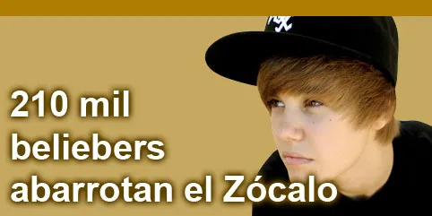 210 mil fans de Justin Bieber abarrotan el Zócalo