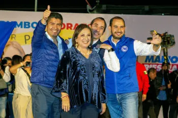 Eduardo Rivera y Mario Riestra cierran precampaña con Xóchitl Gálvez y la dirigencia nacional del PAN